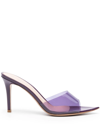 Gianvito Rossi Pantoletten Aus Metallic-leder In Violet