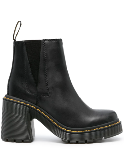 Dr. Martens' Spence Leather Flared Heel Chelsea Boots In Black