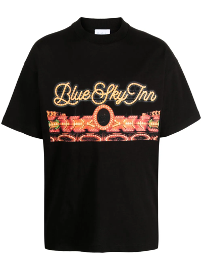 Blue Sky Inn Logo-print Cotton T-shirt In Black