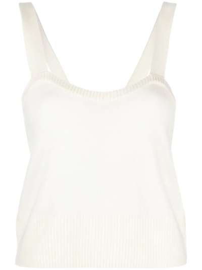 P.a.r.o.s.h Wendy Cashmere Cropped Top In White