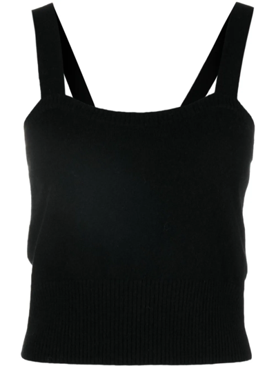 P.a.r.o.s.h Wendy Cashmere Cropped Top In Black