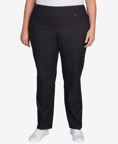 Ruby Rd. Plus Size Pull On Denim Pants In Black