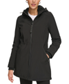 Calvin Klein Womens Hooded Faux Fur Lined Anorak Raincoat P Xxs Xxl In Black