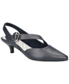 Easy Street Sarita Womens Pointed Toe Ankle Strap Slingback Heels In Navy