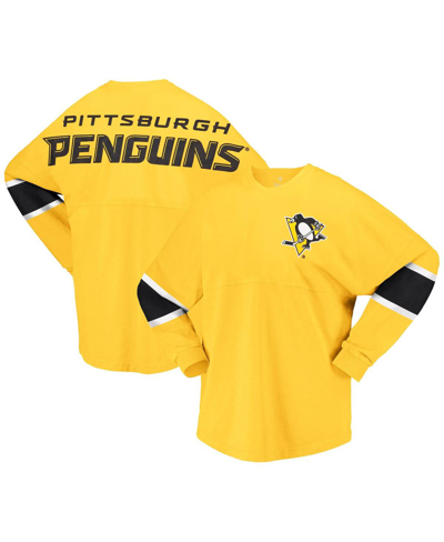 Fanatics Branded Gold Pittsburgh Penguins Jersey Long Sleeve T-shirt