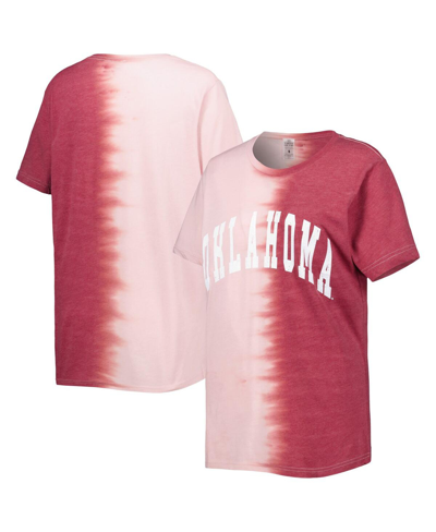 Gameday Couture Crimson Oklahoma Sooners Find Your Groove Split-dye T-shirt