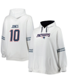 PROFILE WOMEN'S MAC JONES WHITE NEW ENGLAND PATRIOTS PLUS SIZE NAME AND NUMBER PULLOVER HOODIE