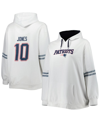 Profile Women's Mac Jones White New England Patriots Plus Size Name And Number Pullover Hoodie In White