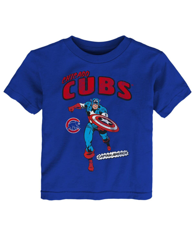 Outerstuff Babies' Toddler Boys And Girls Royal Los Angeles Dodgers Team Captain America Marvel T-shirt