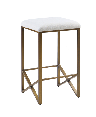 Ink+ivy 16" Marino Wide Plywood Backless Upholstered Counter Stool In Ivory