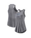 Fanatics Branded Heather Gray Los Angeles Dodgers Simplicity Swing Racerback Scoop Neck Tank Top In Heather Gray