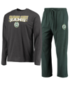 Concepts Sport Green/heathered Charcoal Colorado State Rams Meter Long Sleeve T-shirt & Pants Sleep In Green,heathered Charcoal
