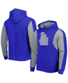 Mitchell & Ness Men's  Royal, Heather Gray Los Angeles Dodgers Colorblocked Fleece Pullover Hoodie In Royal,heather Gray