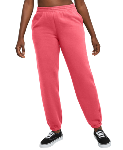 Hanes Women's Originals Jogger Sweatpants With Pockets In Pinky Peach