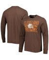 47 BRAND MEN'S '47 BRAND BROWN CLEVELAND BROWNS BRAND WIDE OUT FRANKLIN LONG SLEEVE T-SHIRT