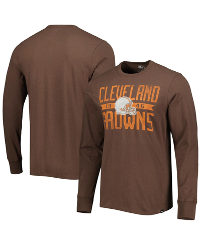 47 Brand Men's ' Brown Cleveland Browns Brand Wide Out Franklin Long Sleeve T-shirt