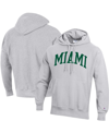 Champion Men's  Heathered Gray Miami Hurricanes Big And Tall Reverse Weave Fleece Pullover Hoodie Swe In Heathered Gray