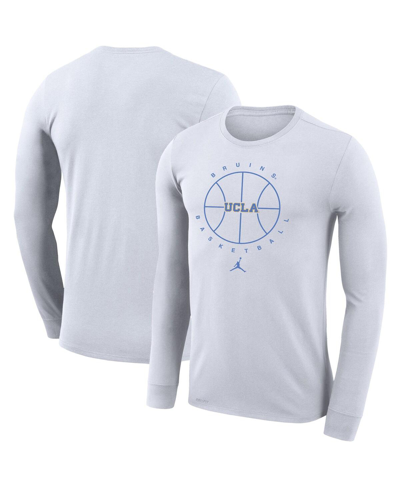 Jordan Men's  White Ucla Bruins Basketball Icon Legend Performance Long Sleeve T-shirt