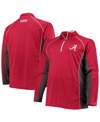 Profile Men's Crimson Alabama Crimson Tide Big And Tall Textured Raglan Quarter-zip Jacket In Crimson