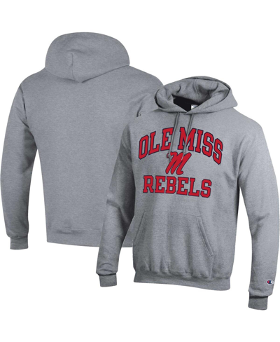 Champion Men's  Heather Gray Ole Miss Rebels High Motor Pullover Hoodie
