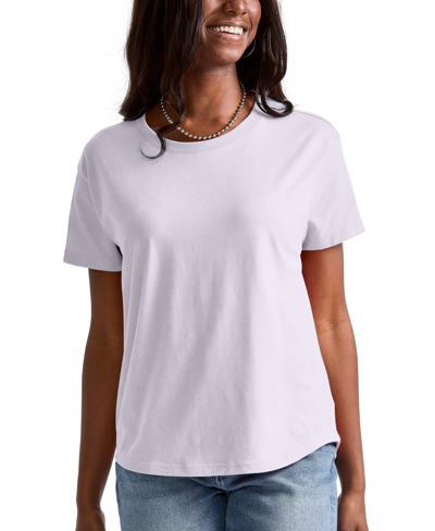 Hanes Women's Originals Cotton Short Sleeve Relaxed T-shirt In Urban Lilac