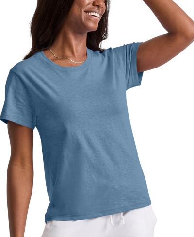 Hanes Women's Originals Triblend Short Sleeve Classic T-shirt In Regalia Blue Heather