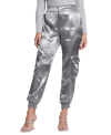 Guess Soundwave Textured Satin Cargo Pants In Gunmetal Multi