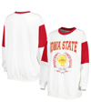GAMEDAY COUTURE WOMEN'S GAMEDAY COUTURE WHITE IOWA STATE CYCLONES IT'S A VIBE DOLMAN PULLOVER SWEATSHIRT