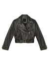 GIVENCHY WOMEN'S VOYOU SHORT BIKER JACKET IN LEATHER