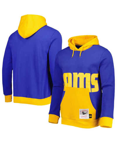 MITCHELL & NESS MEN'S MITCHELL & NESS ROYAL LOS ANGELES RAMS BIG FACE 5.0 PULLOVER HOODIE