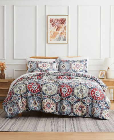 Southshore Fine Linens Kilm Microfiber 3 Piece Duvet Cover Set, King In Multi