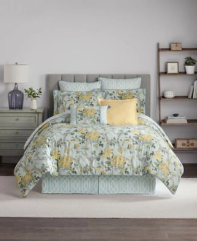 Waverly Mudan Floral Cotton Comforter Sets In Blue Bird