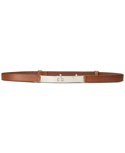 Lauren Ralph Lauren Turn-lock Leather Belt In Cuoio