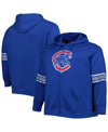 PROFILE WOMEN'S ROYAL, HEATHER GRAY CHICAGO CUBS PLUS SIZE FRONT LOGO FULL-ZIP HOODIE