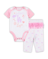 Outerstuff Newborn And Infant Boys And Girls White, Pink Los Angeles Dodgers Spreading Love Bodysuit And Tutu W In White,pink