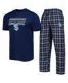 Concepts Sport Men's  Navy, Gray Seattle Kraken Badge T-shirt And Pants Sleep Set In Navy,gray