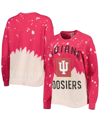 GAMEDAY COUTURE WOMEN'S GAMEDAY COUTURE CRIMSON INDIANA HOOSIERS TWICE AS NICE FADED DIP-DYE PULLOVER SWEATSHIRT
