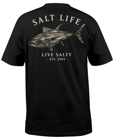 Salt Life Men's Tuna Journey Short-sleeve Graphic Pocket T-shirt In Black