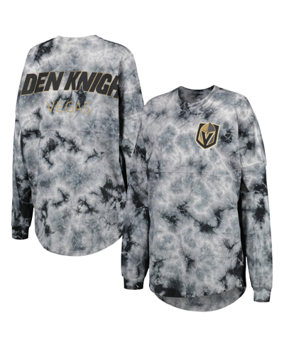 Fanatics Women's  Black Vegas Golden Knights Crystal-dye Long Sleeve T-shirt