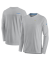 NIKE MEN'S NIKE GRAY LOS ANGELES CHARGERS 2022 SIDELINE COACH CHEVRON LOCK UP PERFORMANCE LONG SLEEVE T-S
