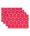Kate Spade Joy Dot Reversible Placemats 4 Pack Set, 13" X 19" In Pink Blush