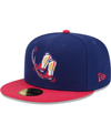 New Era Men's  Navy, Coral Pointy Boots De Amarillo Copa De La Diversion 59fifty Fitted Hat In Navy,coral