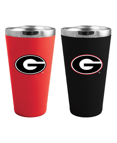 Memory Company Georgia Bulldogs Team Color 2-pack 16 oz Pint Glass Set In Red,black