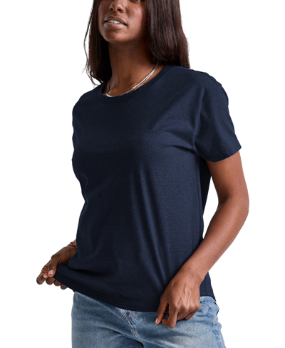 Hanes Women's Originals Triblend Short Sleeve Relaxed T-shirt In Athletic Navy Heather