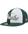 New Era Men's  Hunter Green, White Milwaukee Bucks Griswold 59fifty Fitted Hat In Hunter Green,white