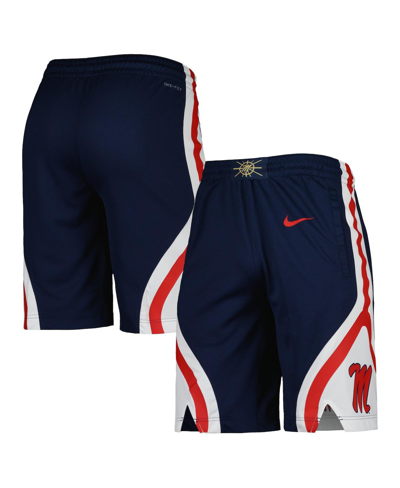 Nike Men's  Navy Ole Miss Rebels Replica Performance Basketball Shorts