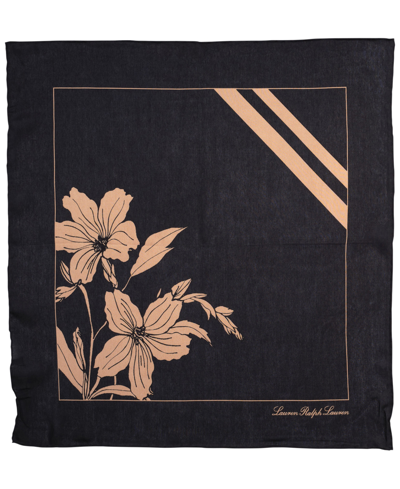 Lauren Ralph Lauren Dune Floral Square Scarf In Black