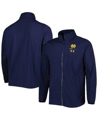 UNDER ARMOUR MEN'S UNDER ARMOUR NAVY NOTRE DAME FIGHTING IRISH SQUAD 3.0 FULL-ZIP JACKET