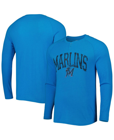 Concepts Sport Blue Miami Marlins Inertia Raglan Long Sleeve Henley T-shirt