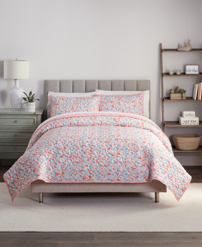 Waverly Speckle 3-pc. Quilt Set, Queen In Coral